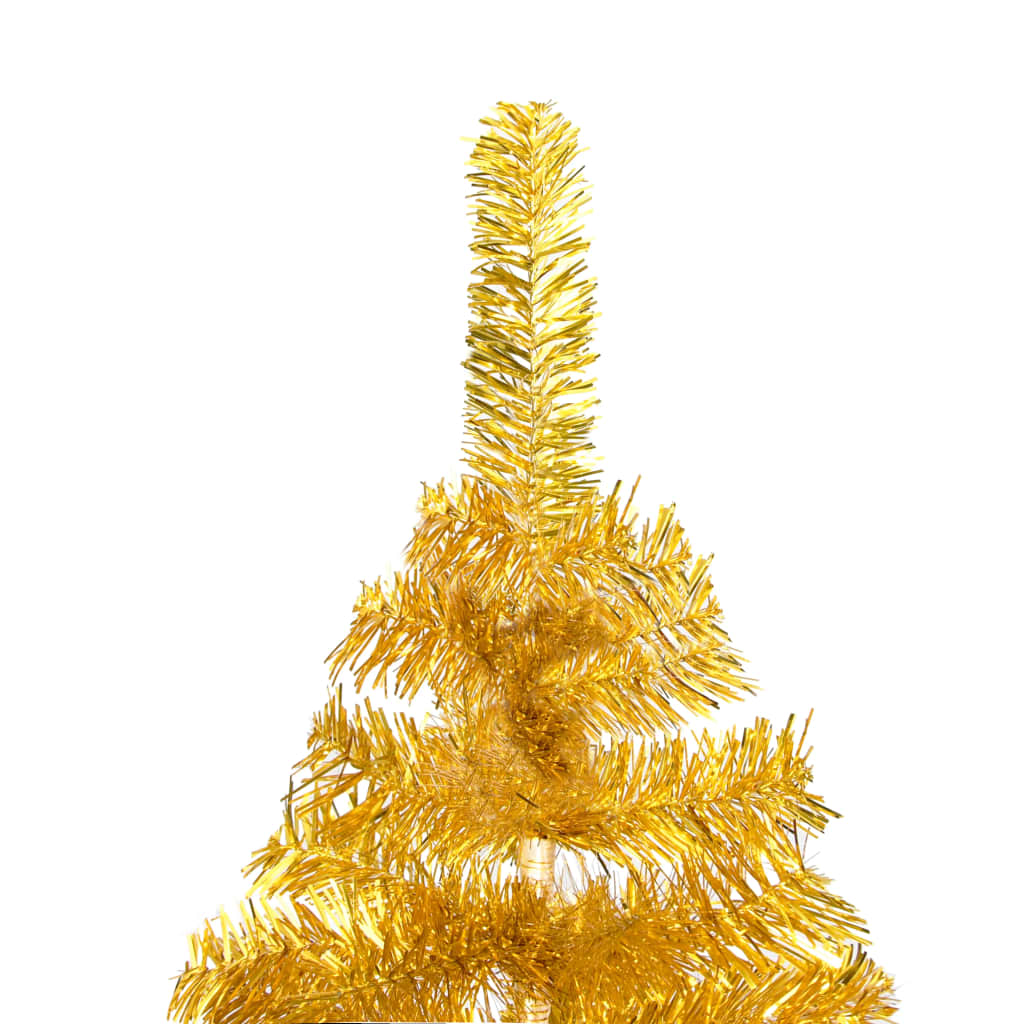 vidaXL Dirbtinė Kalėdų eglutė su žaisliukais, auksinė, 150cm, PET