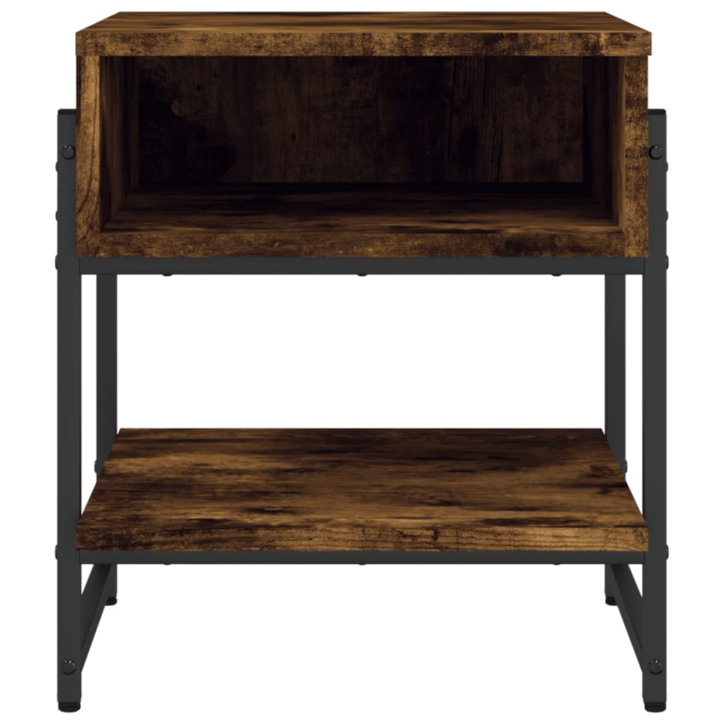 vidaXL Kavos staliukas, dūminio ąžuolo, 40x40x45cm, apdirbta mediena