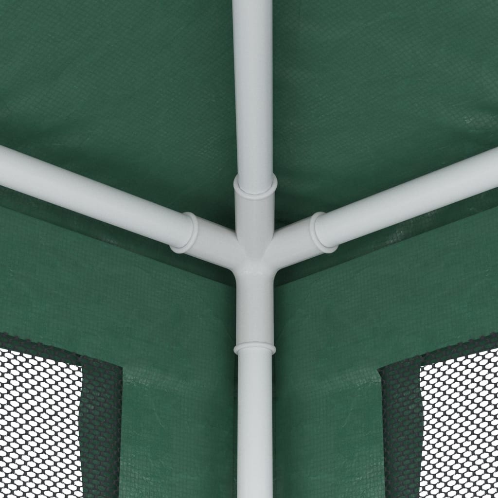 vidaXL Proginė palapinė su 4 tinklinėmis sienomis, žalia, 4x4m, HDPE