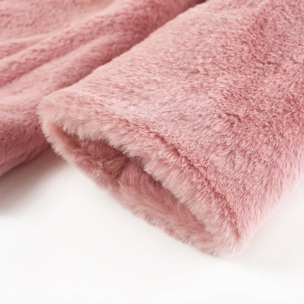 Vaikiškas paltas, rožinės spalvos, dirbtinis kailis, 92 dydžio