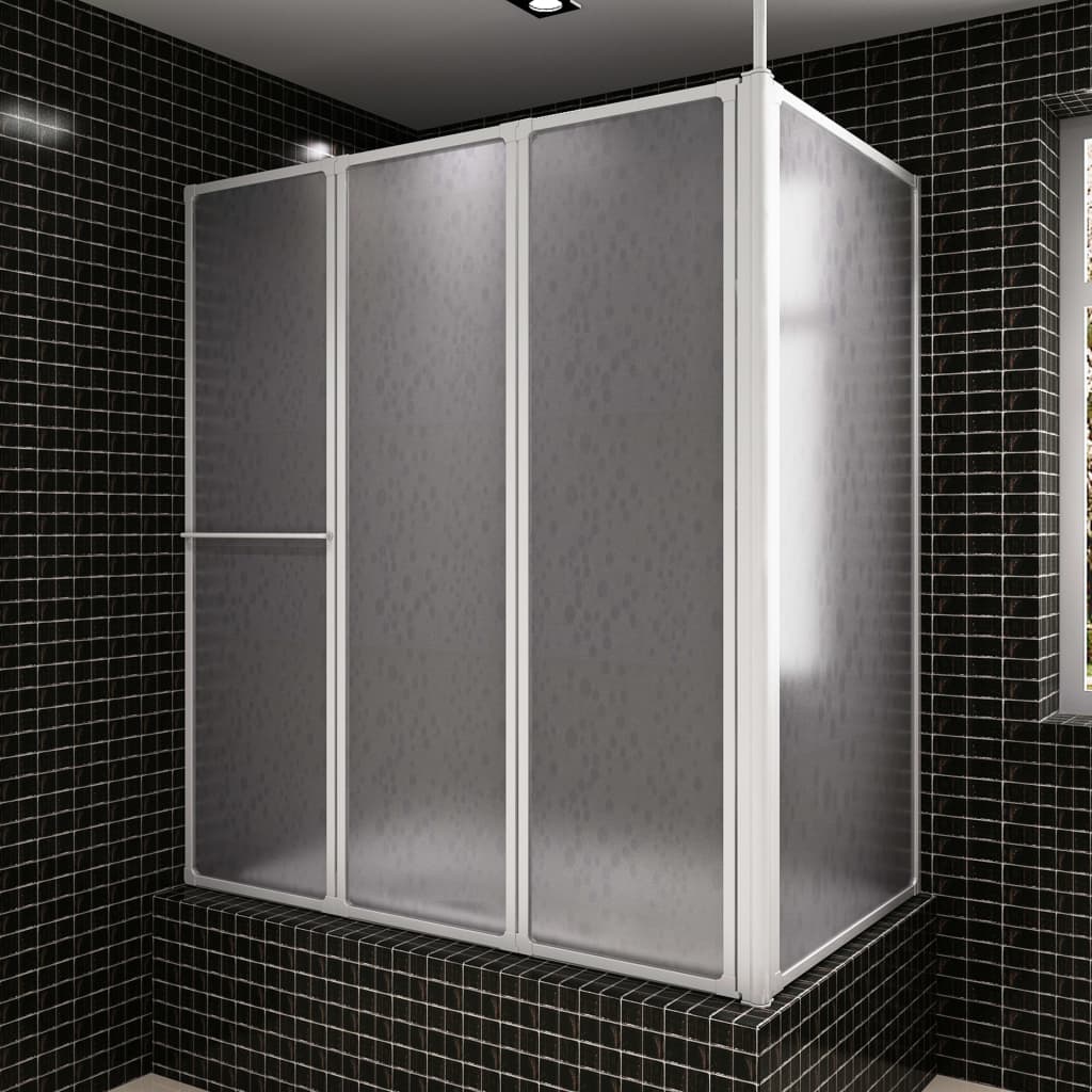 vidaXL Dušo/vonios sienelė, 4 plokštės, 120x70x137cm, L formos