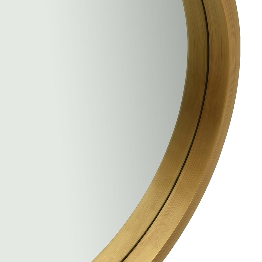 vidaXL Sieninis veidrodis su dirželiu, auksinės spalvos, 50cm