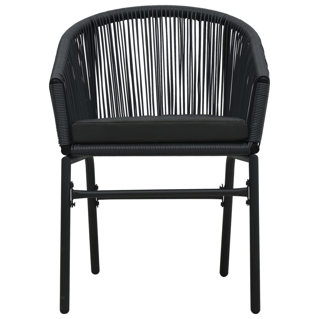 vidaXL Sodo kėdės, 2vnt., juodos spalvos, PE ratanas