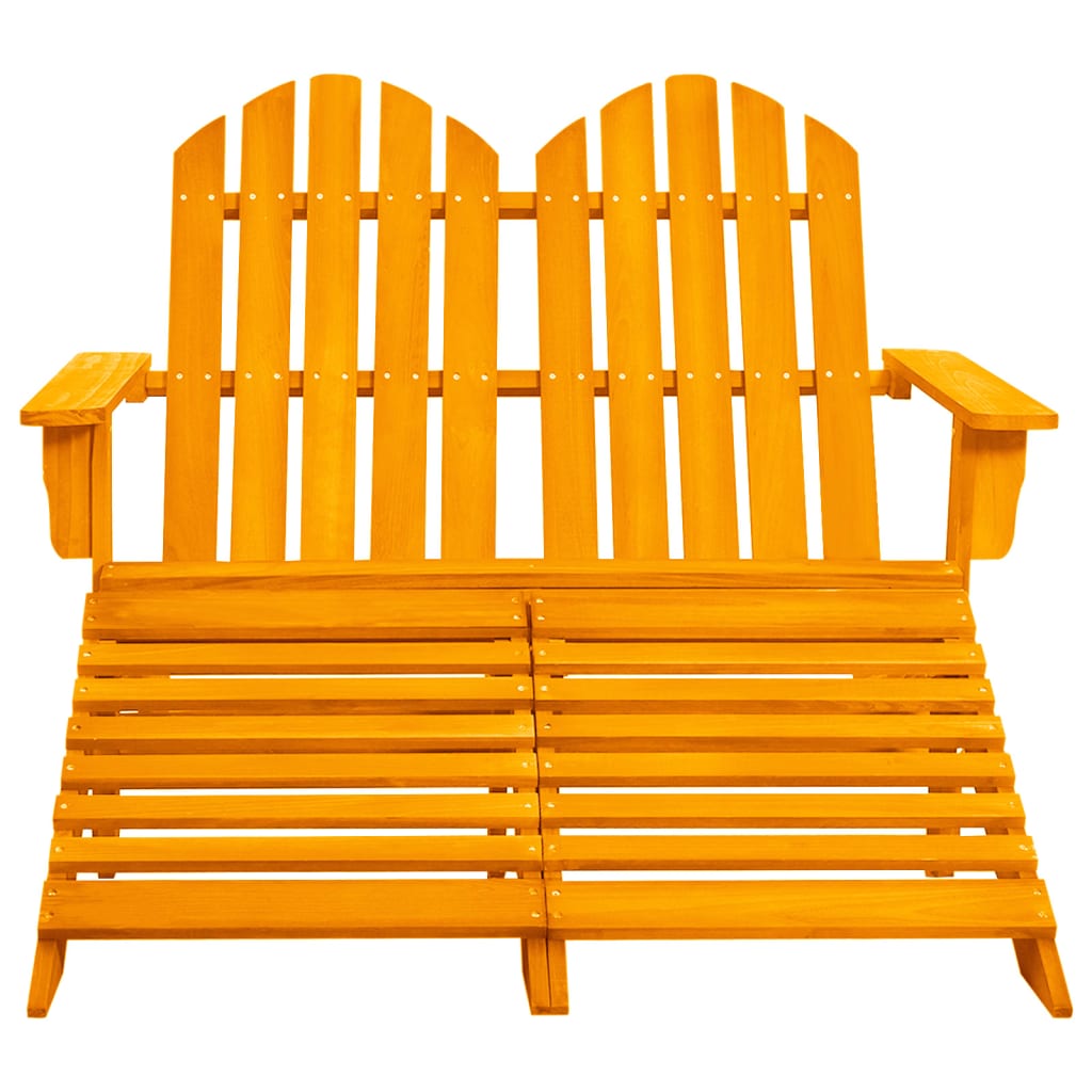 vidaXL Dvivietė sodo Adirondack kėdė ir otomanė, oranžinė, eglė