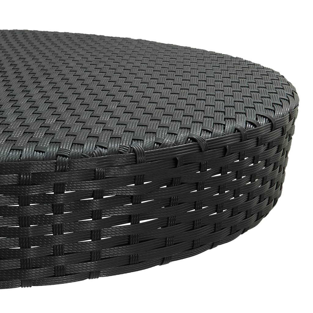 vidaXL Sodo staliukas, juodos spalvos, 75,5x106cm, poliratanas