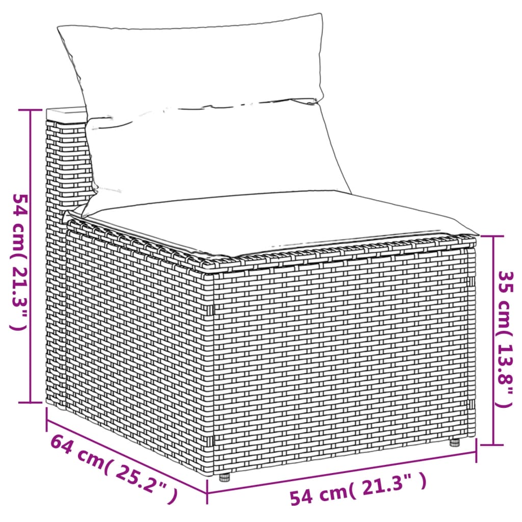 vidaXL Sodo sofos dalys su pagalvėlėmis, 2vnt., smėlio, poliratanas