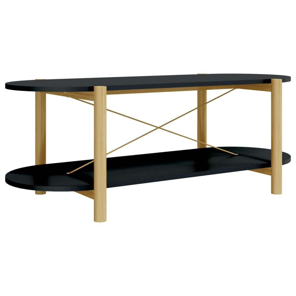 vidaXL Kavos staliukas, juodos spalvos, 110x48x40cm, apdirbta mediena