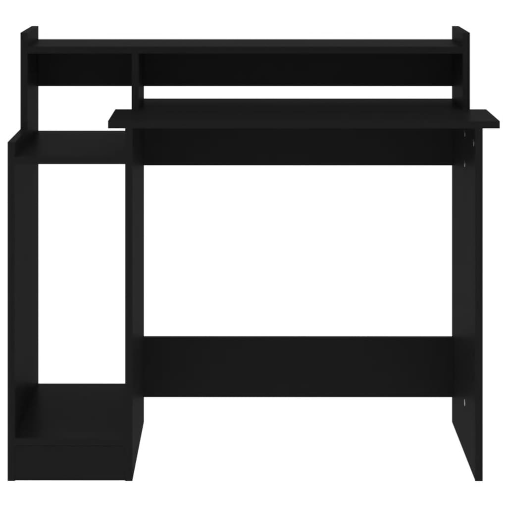 vidaXL Rašomasis stalas su LED apšvietimu, juodas, 97x45x90cm, mediena