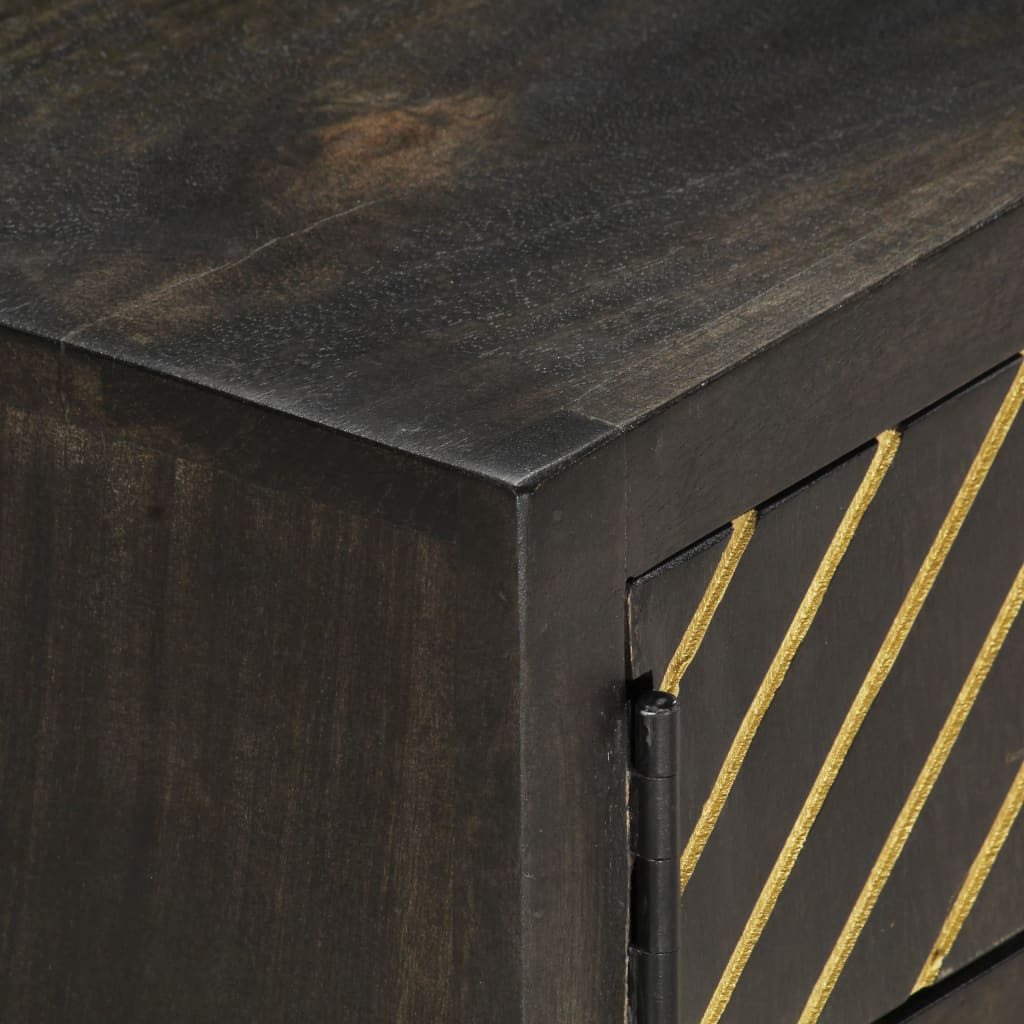 vidaXL Kavos staliukas, juodas ir auksinis, 90x50x35cm, mango masyvas