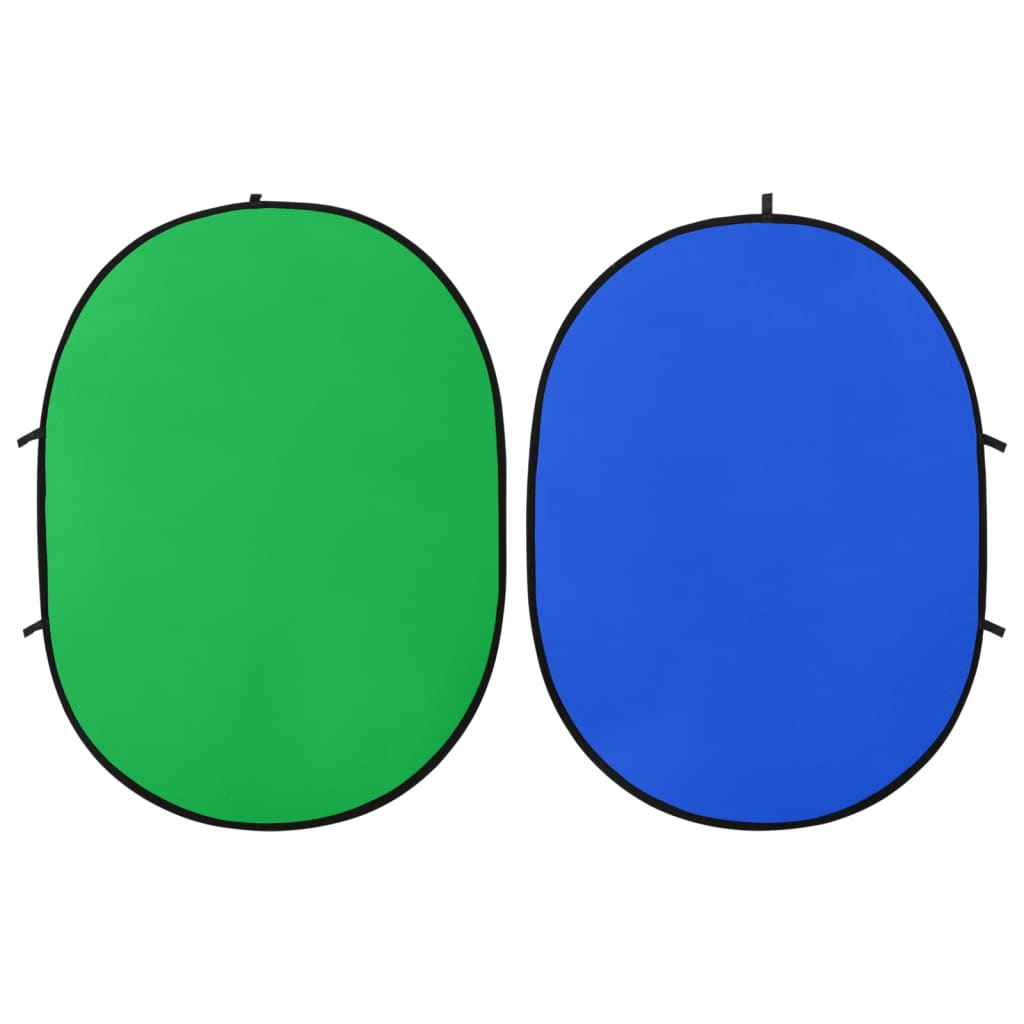 vidaXL 2-1 Studijos fonas, žalias ir mėlynas, 200x150cm, ovalus