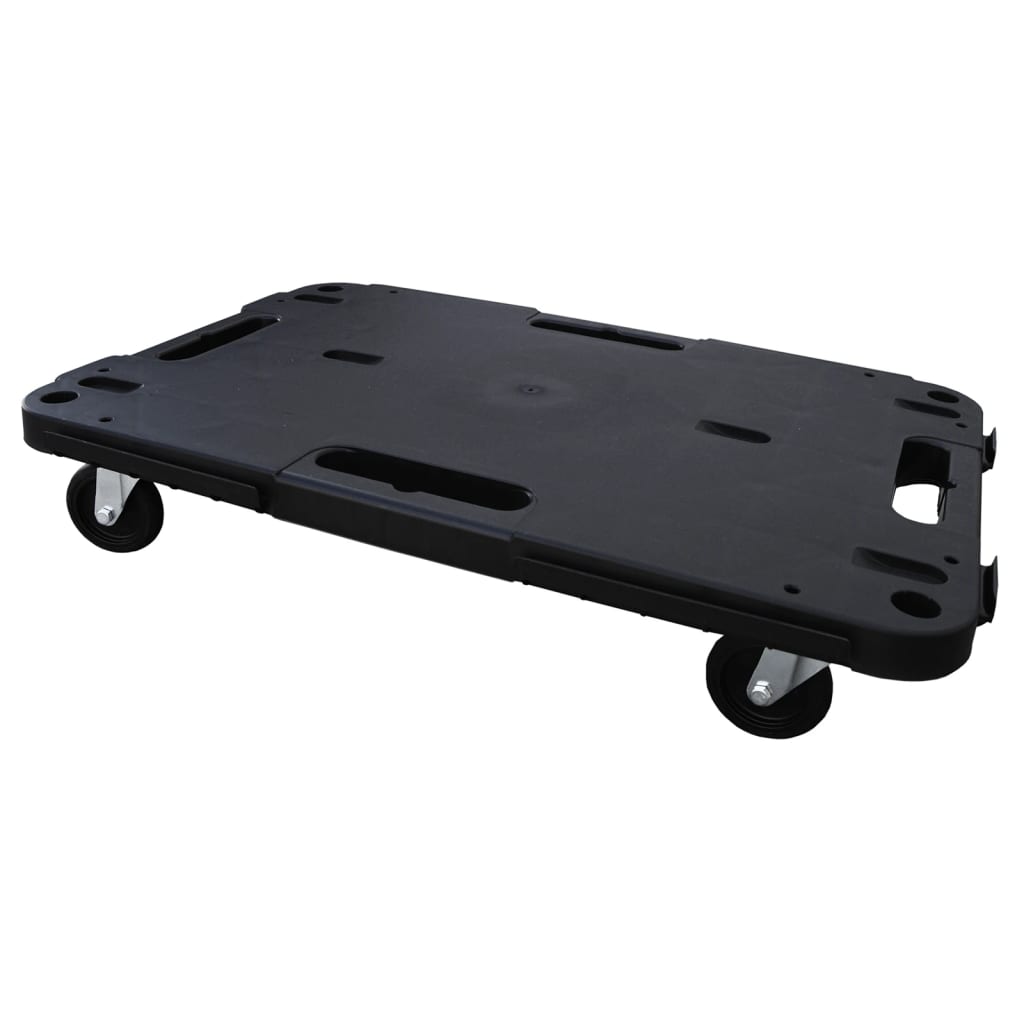 vidaXL Transportavimo vežimėliai, 3vnt., juodi, 58x38x12cm, PP