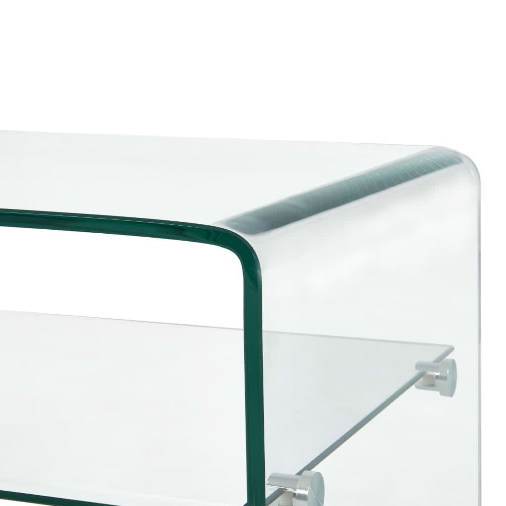 vidaXL Kavos staliukas, skaidrus, 98x45x31 cm, grūdintas stiklas