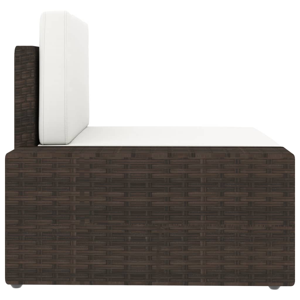 vidaXL Modulinė trivietė sofa, rudos spalvos, poliratanas
