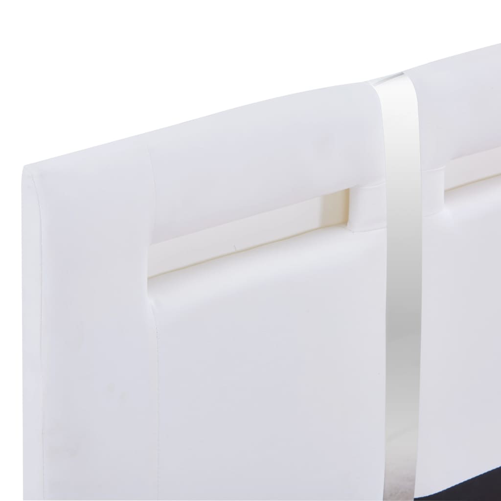 vidaXL Lovos rėmas su LED, baltos spalvos, 90x200 cm, dirbtinė oda
