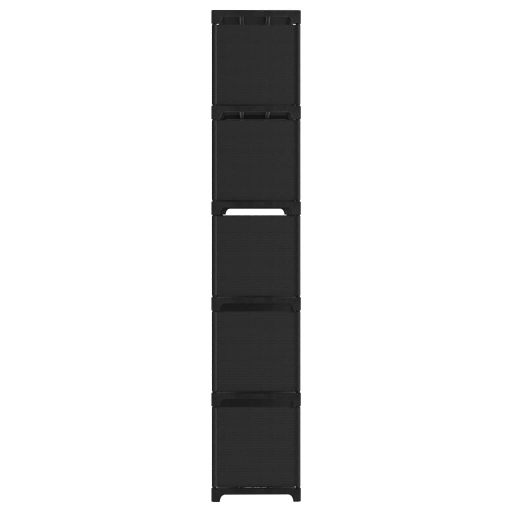 vidaXL Lentyna, juodos spalvos, 103x30x175,5cm, audinys, 15 skyrių