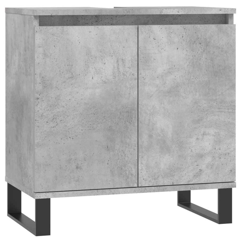 vidaXL Vonios baldų komplektas, 3 dalių, betono pilkas, mediena