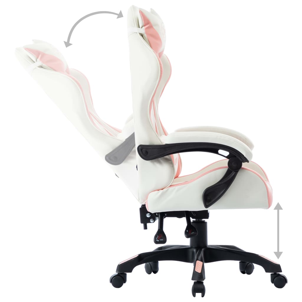 vidaXL Žaidimų kėdė, rožinės spalvos, dirbtinė oda