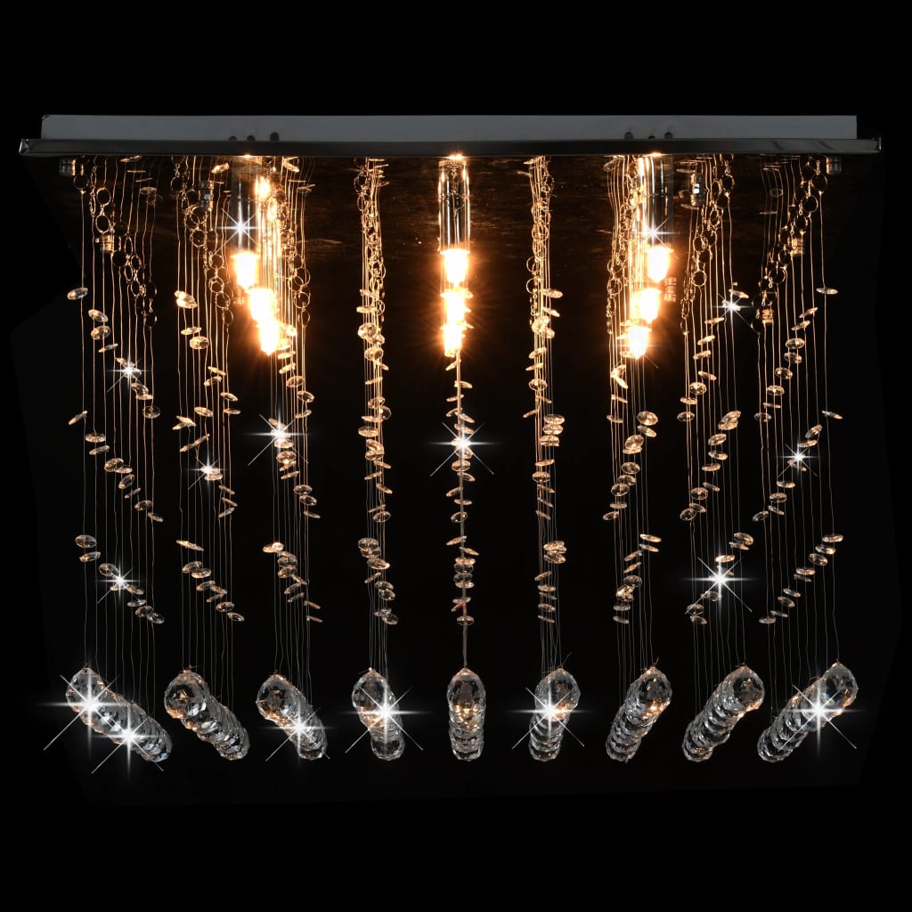 vidaXL Lubinis šviestuvas su karoliukais, sidabro spalvos, kubas, G9