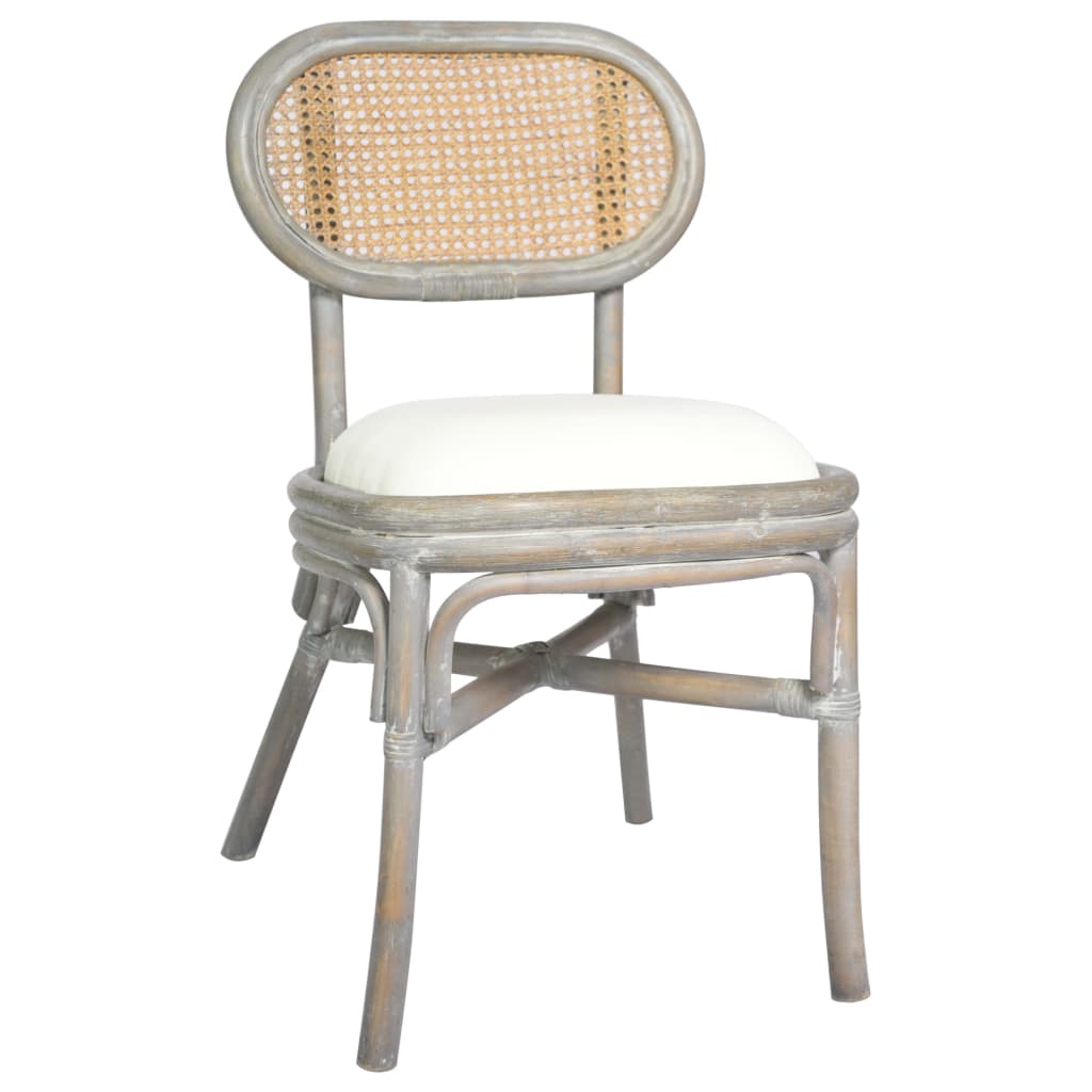 vidaXL Valgomojo kėdės, 4vnt., pilkos spalvos, linas