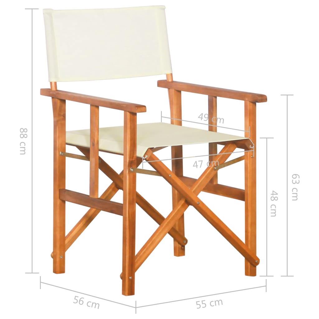 vidaXL Režisieriaus kėdės, 2 vnt., akacijos medienos masyvas