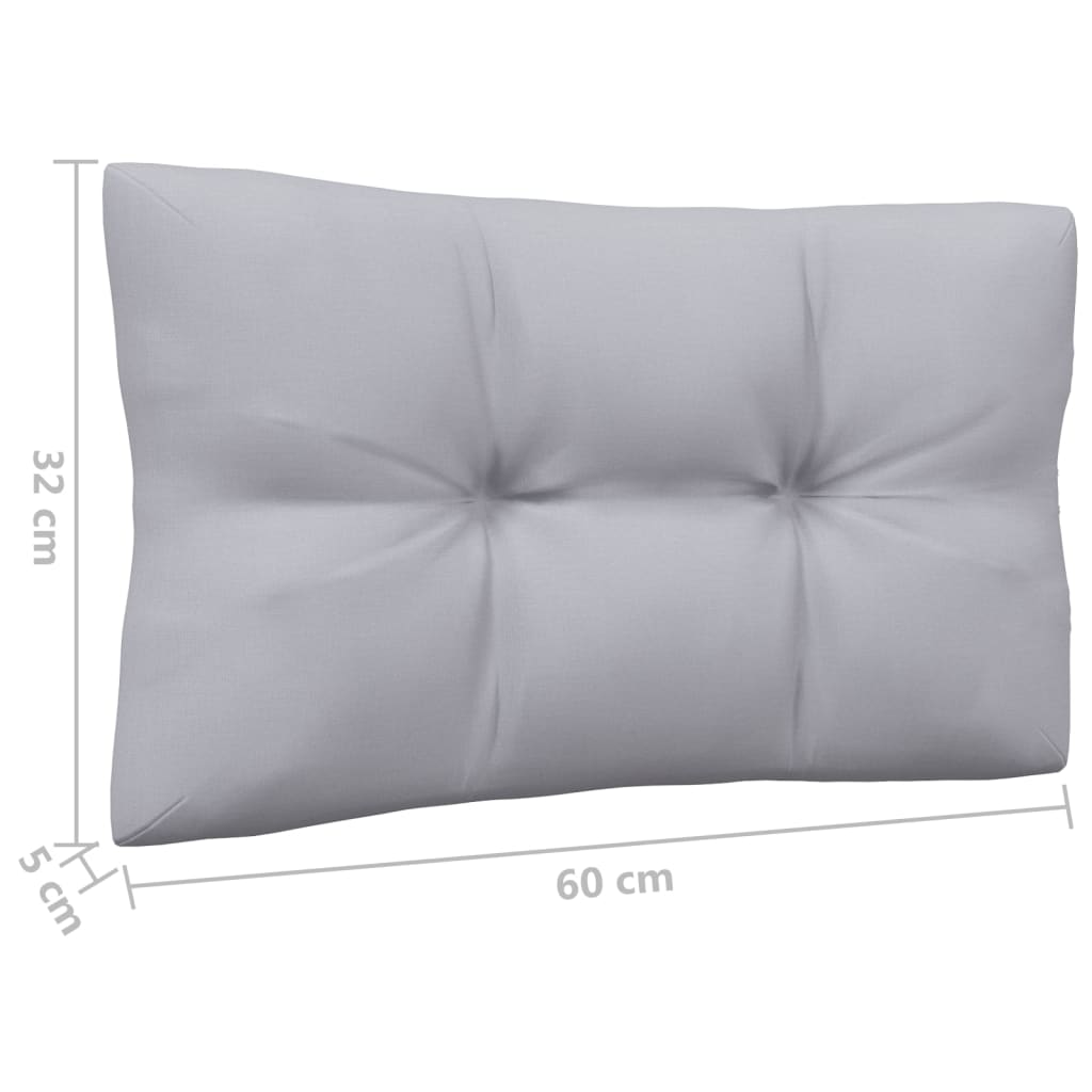 vidaXL Sodo komplektas su pilkomis pagalvėmis, 8 dalių, pušis