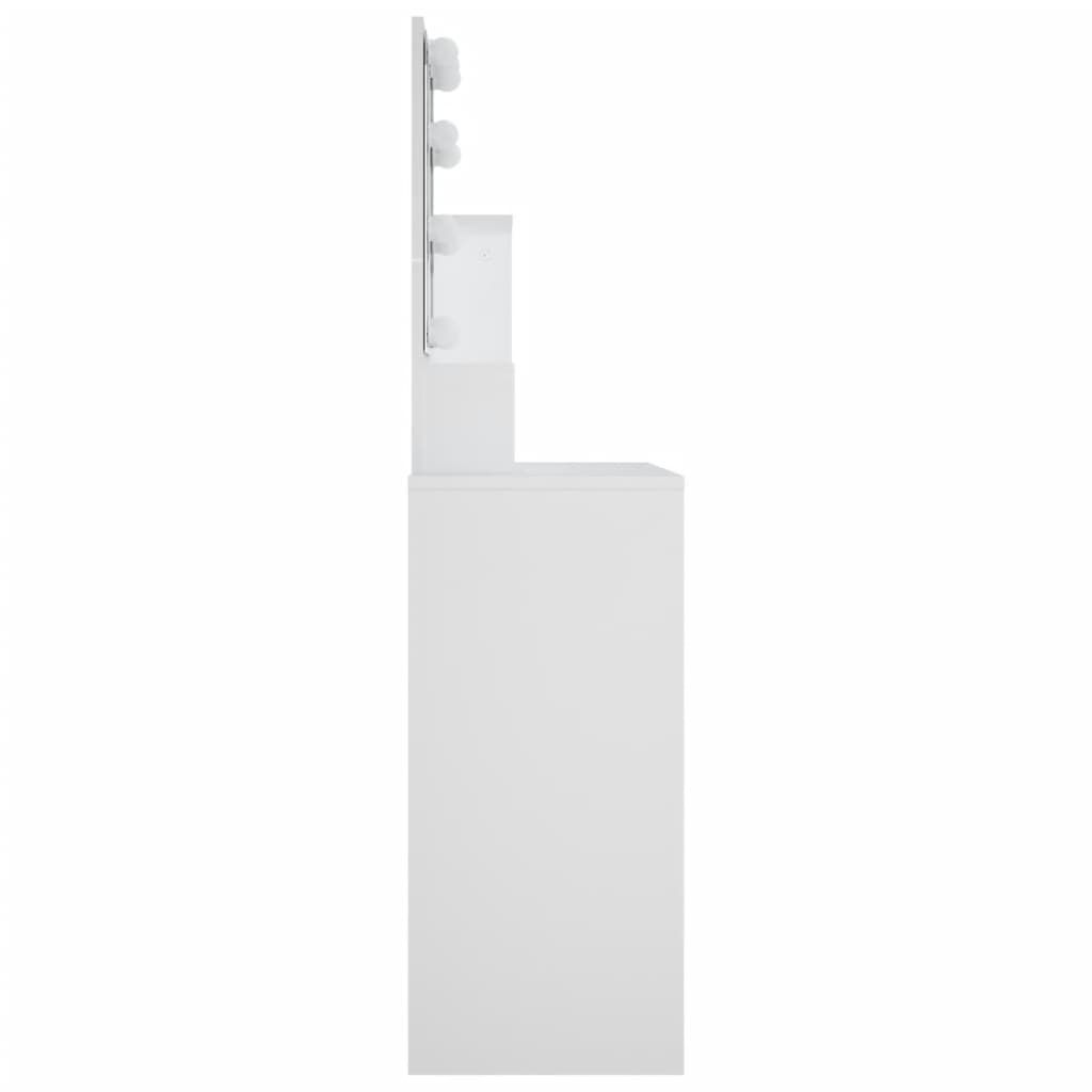 vidaXL Kosmetinis staliukas su LED apšvietimu, baltas, 86,5x35x136cm