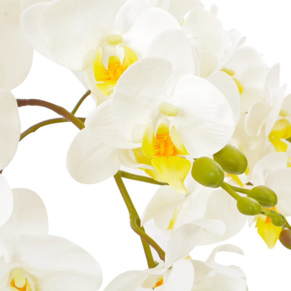 vidaXL Dirbtinė orchidėja su vazonu, balta, 60cm