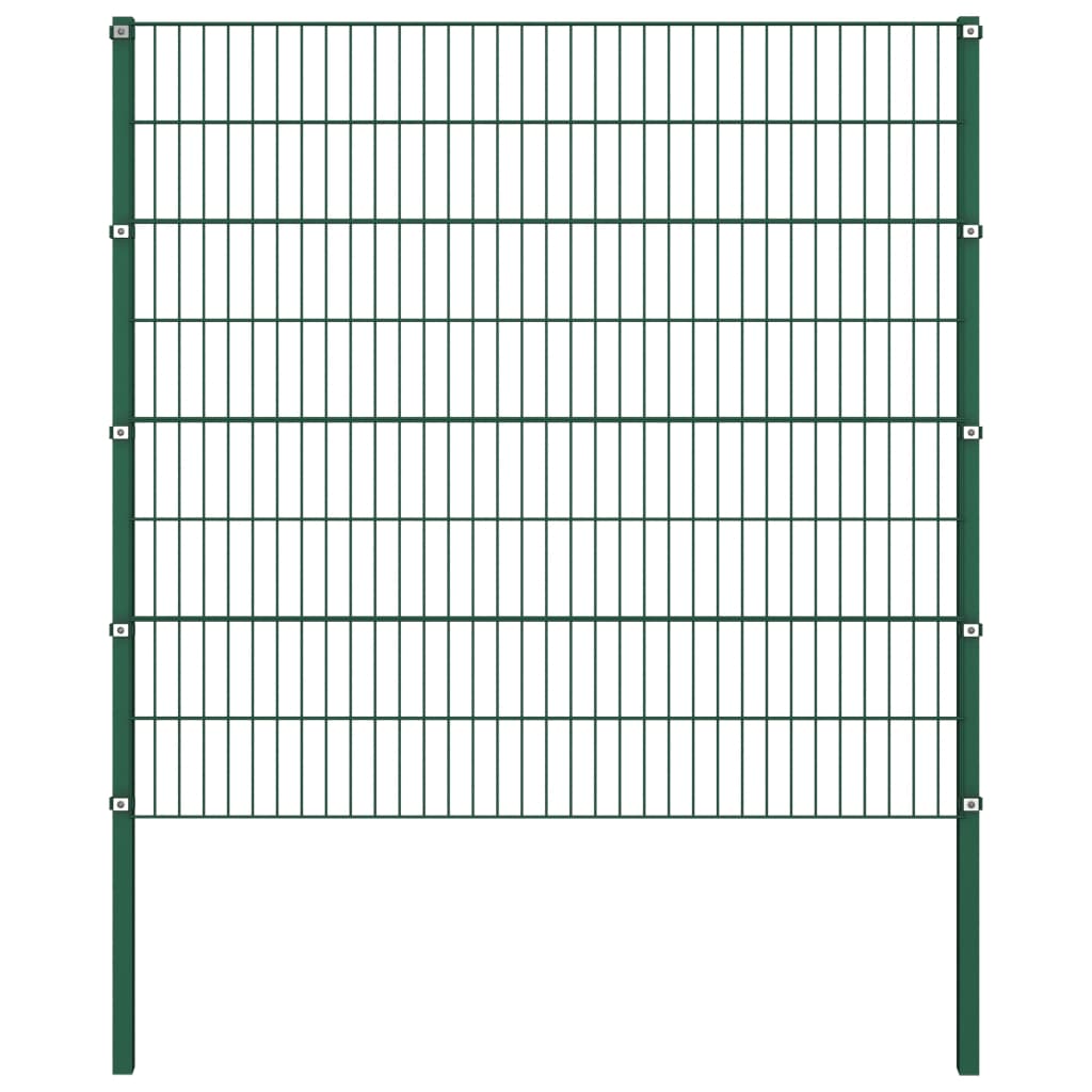 vidaXL Tvoros segmentai su stulpais, žalios sp., 10,2x1,6m, geležis
