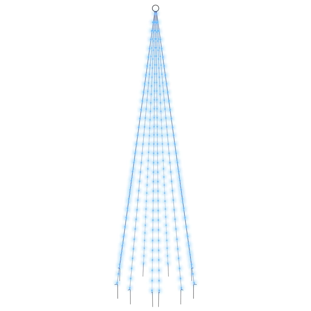 vidaXL Kalėdų eglutė ant vėliavos stiebo, 300cm, 310 mėlynų LED