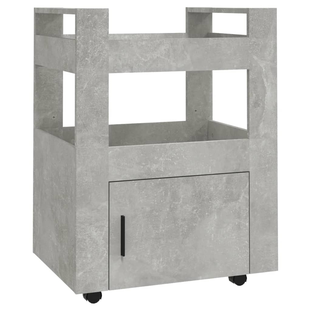 vidaXL Virtuvės vežimėlis, betono pilkas, 60x45x80cm, apdirbta mediena