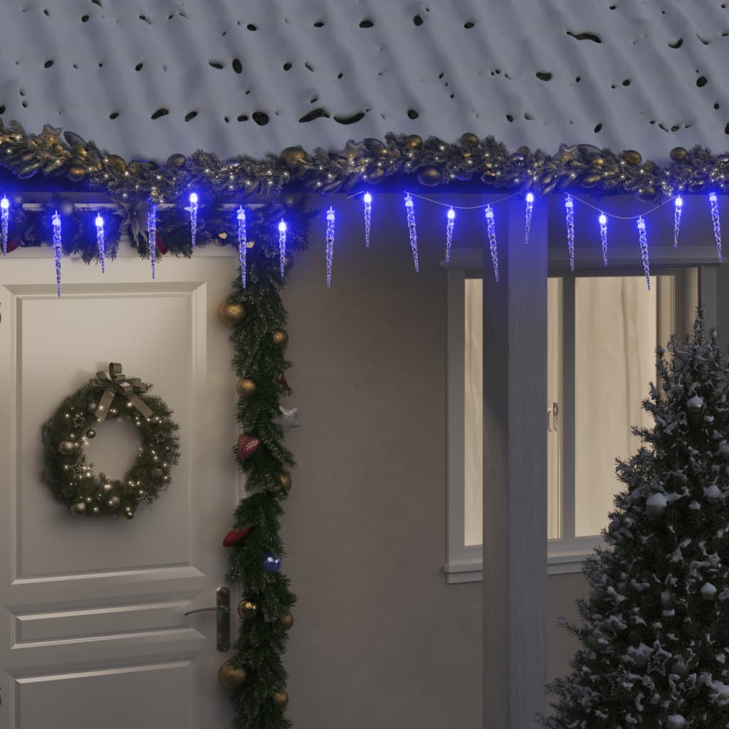 vidaXL Kalėdinė girlianda varvekliai, 200 mėlynų LED, akrilas/PVC, 20m