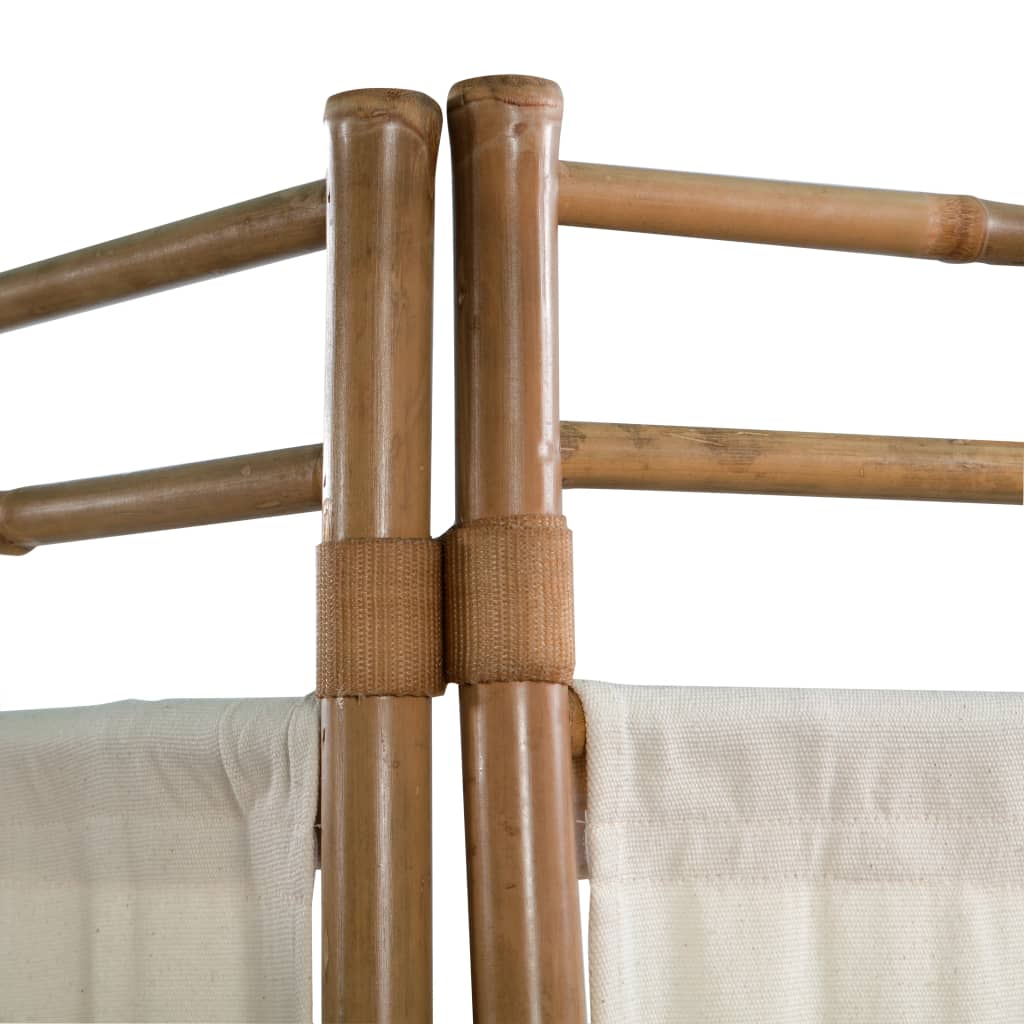 vidaXL Sulankstoma 4 dal. kambario pertvara, bambukas ir drobė, 160cm