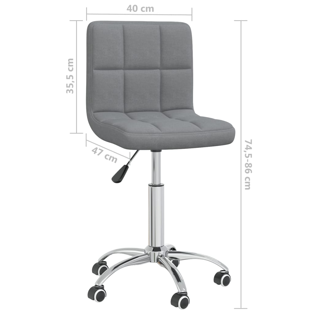vidaXL Pasukama valgomojo kėdė, šviesiai pilka, audinys (334313)