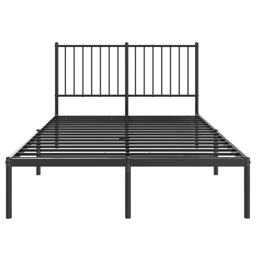 vidaXL Metalinis lovos rėmas su galvūgaliu, juodos spalvos, 120x200cm