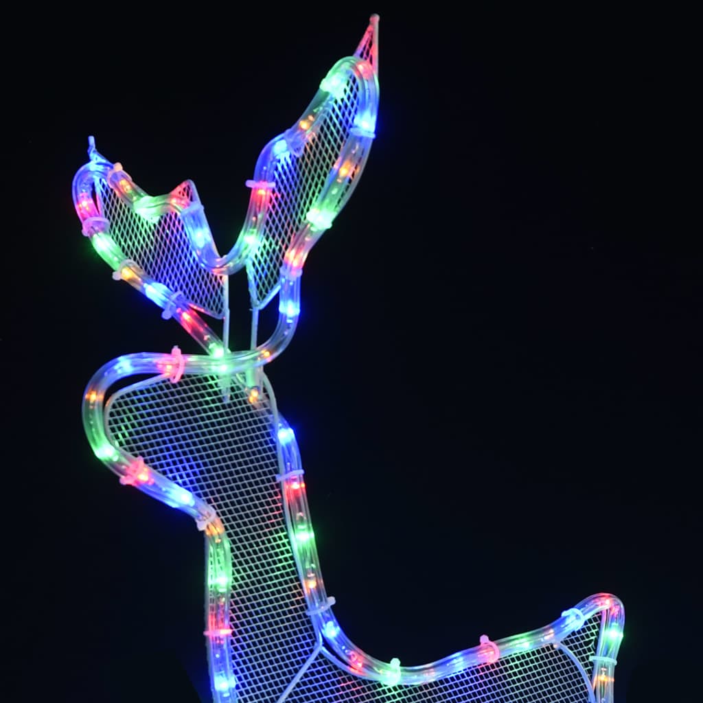 vidaXL Kalėdinė lempučių ekspozicija elnias ir rogės, 432LED, tinklinė