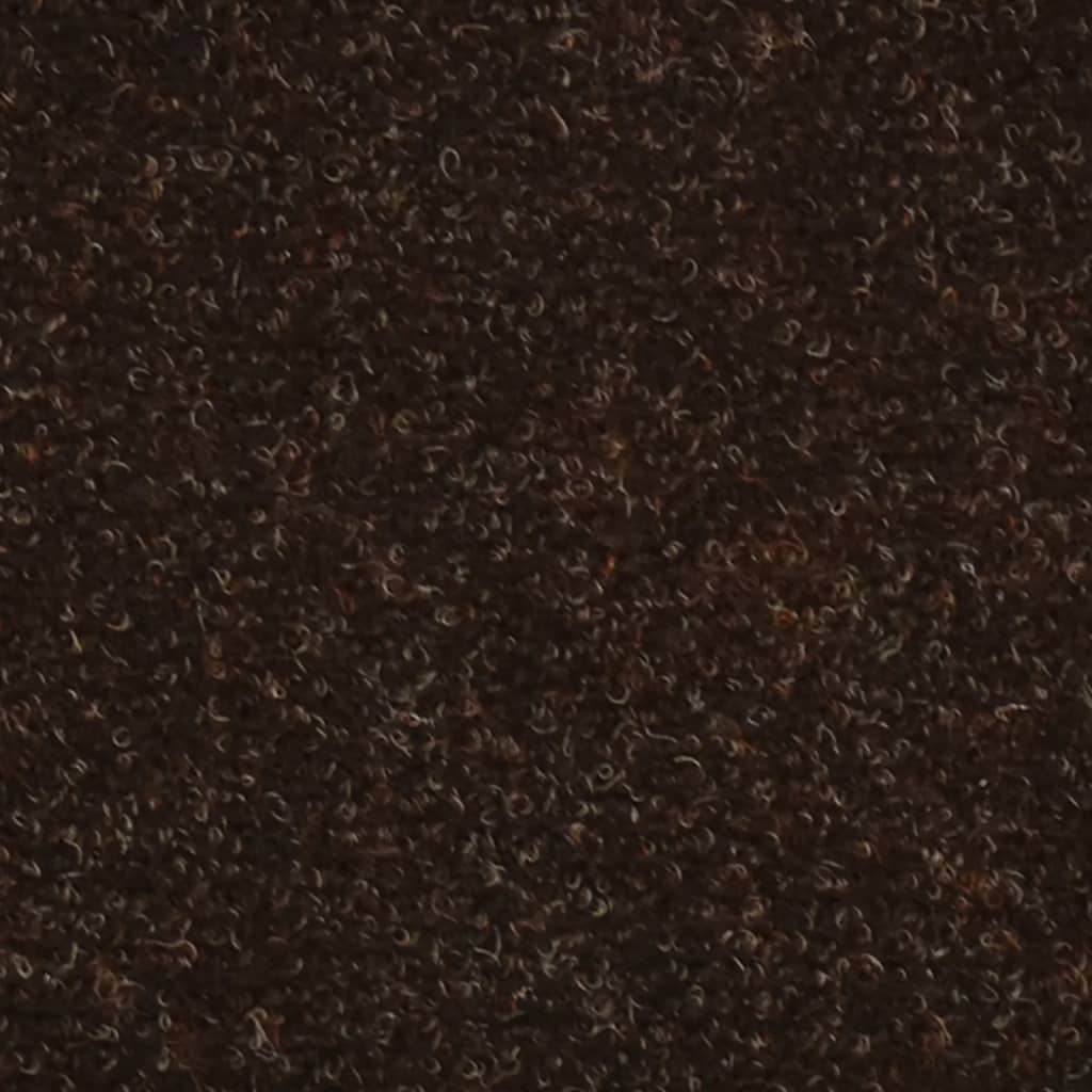 vidaXL Lipnūs laiptų kilimėliai, 10vnt., rudos spalvos, 56x17x3cm
