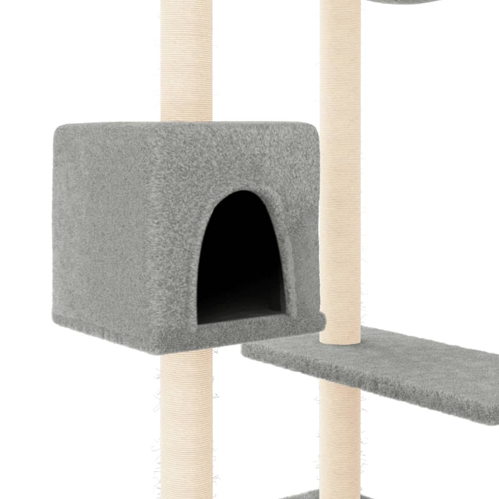 vidaXL Draskyklė katėms su draskymo stovais, šviesiai pilka, 82cm