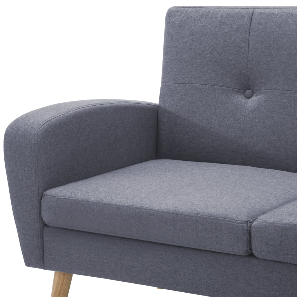 vidaXL L-formos sofa, švies. pilk. sp., 186x136x79cm, audinio apmuš.