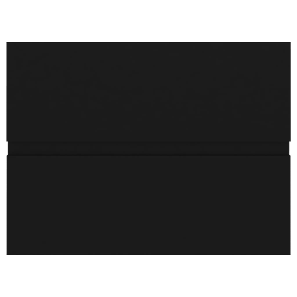 vidaXL Praustuvo spintelė su įmontuotu praustuvu, juodos spalvos, MDP