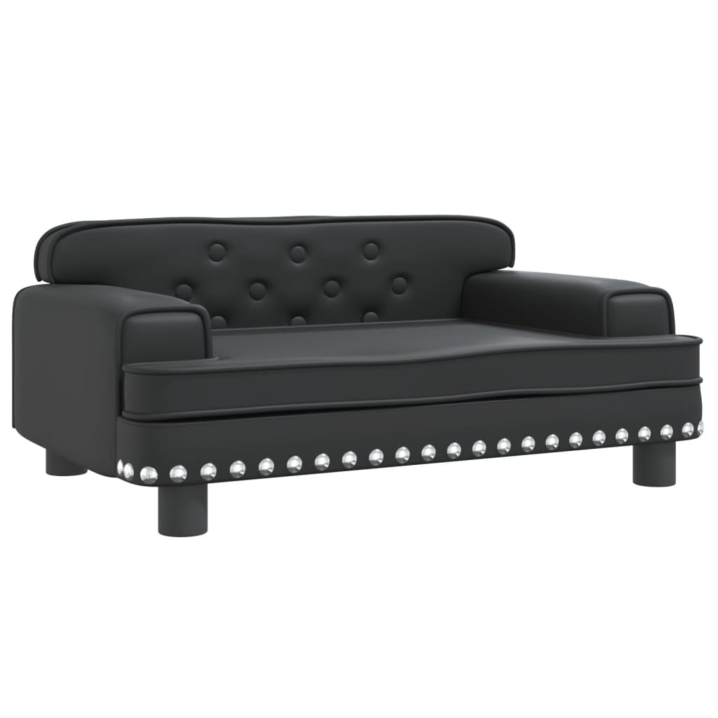 vidaXL Vaikiška sofa, juodos spalvos, 70x45x30cm, dirbtinė oda