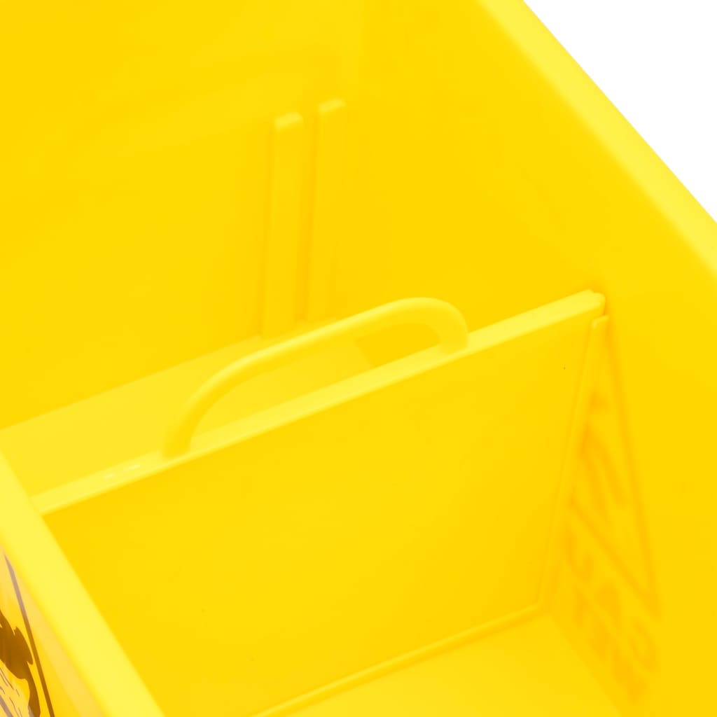 vidaXL Grindų plovimo kibiras su gręžtuvu/ratukais, geltonas, 20l, PP