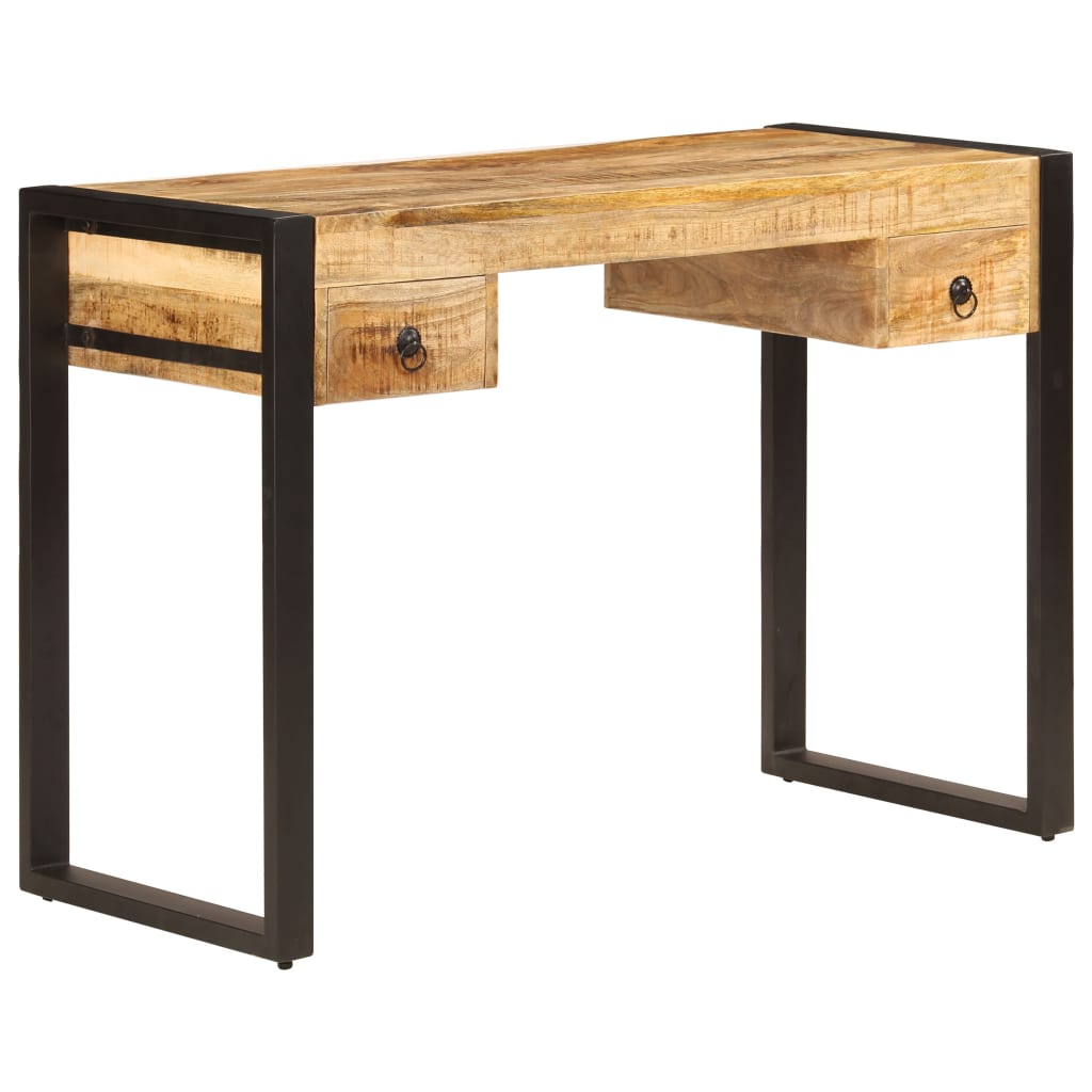 vidaXL Rašomasis stalas su 2 stalčiais, 110x50x77cm, mango med. mas.