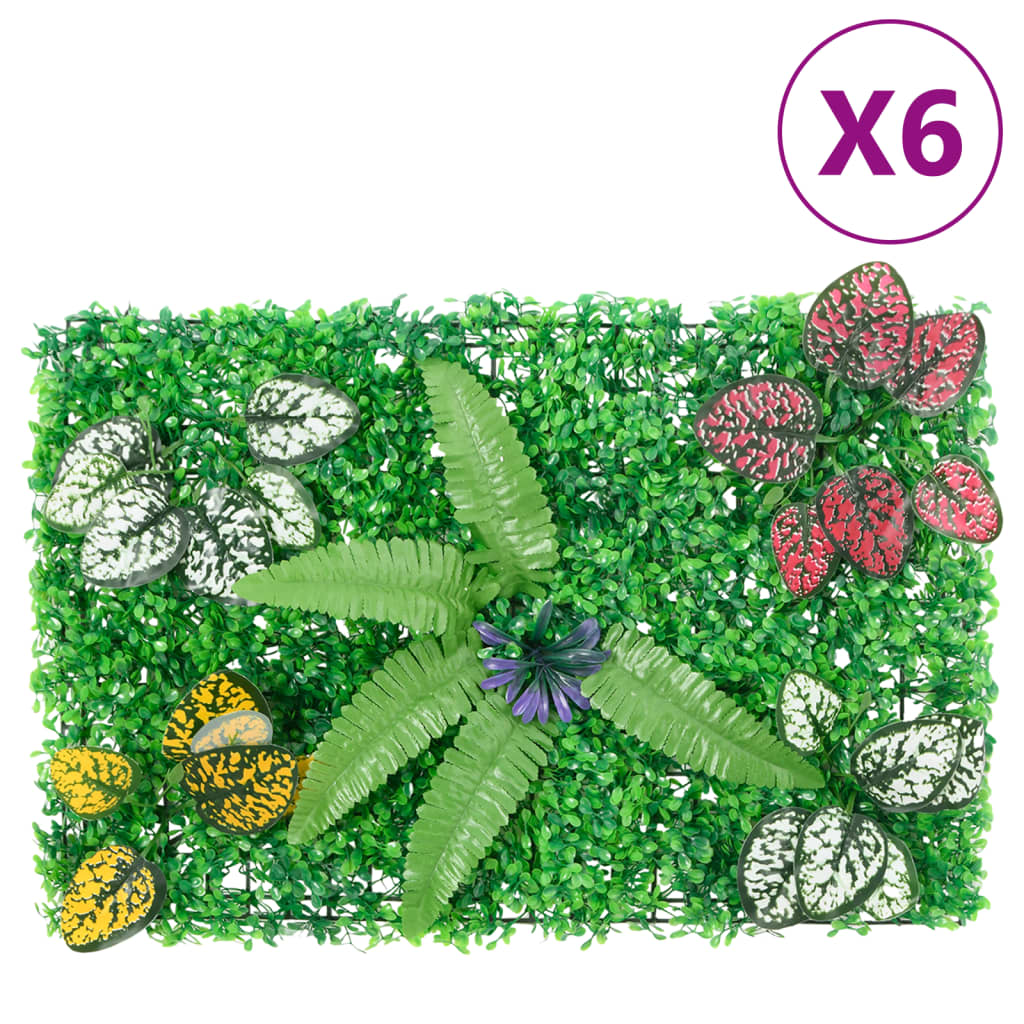  vidaXL Dirbtinių augalų tvoros, 6vnt., žalios, 40x60cm