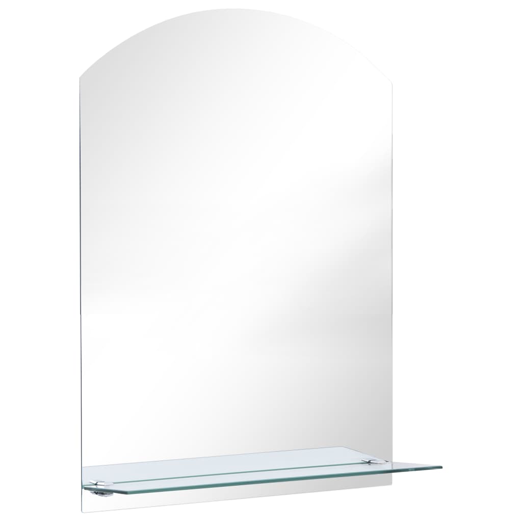 vidaXL Sieninis veidrodis su lentyna, 50x70cm, grūdintas stiklas