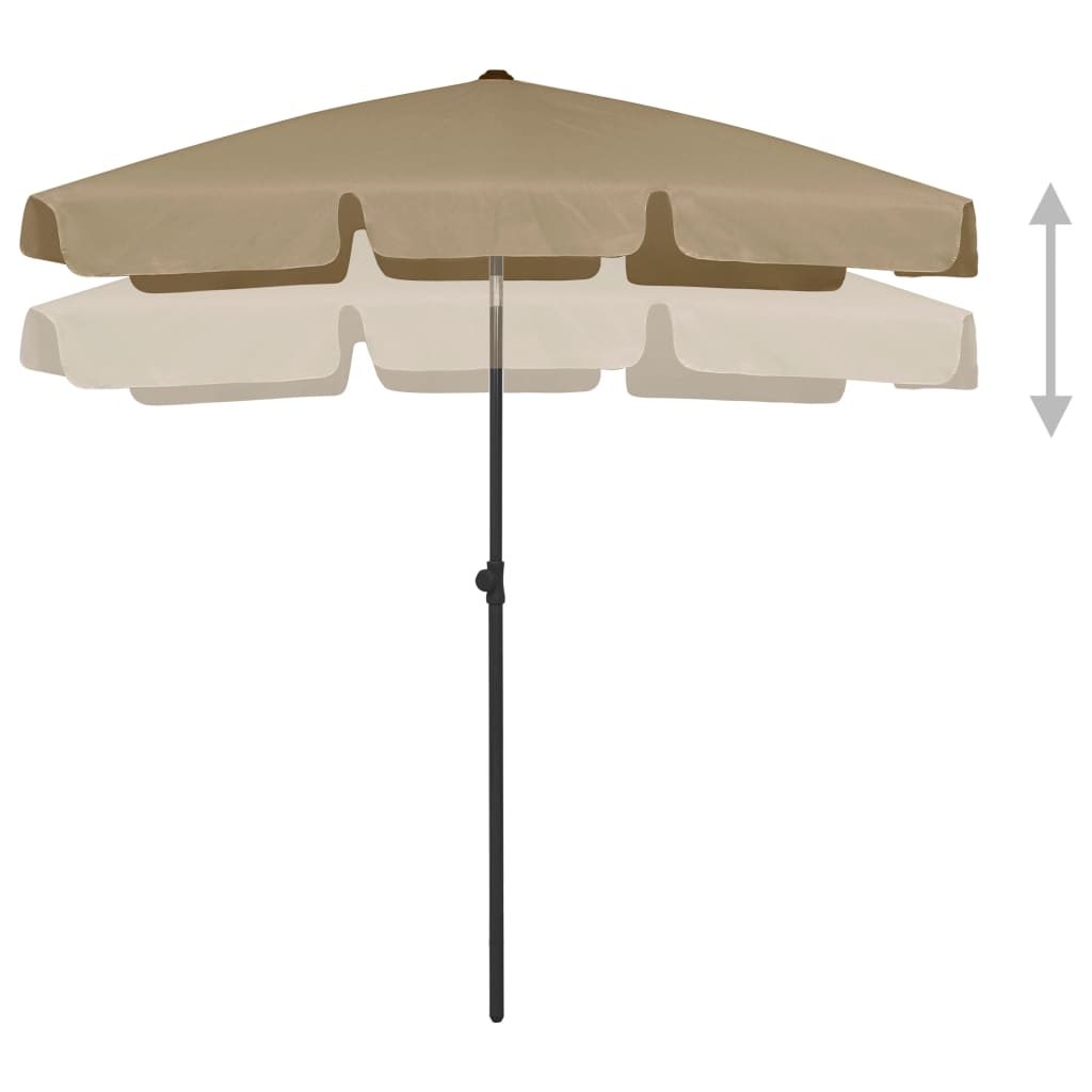 vidaXL Paplūdimio skėtis, taupe spalvos, 180x120cm