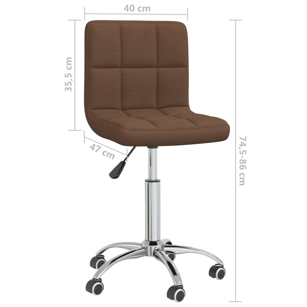 vidaXL Pasukamos valgomojo kėdės, 2vnt., rudos spalvos, audinys