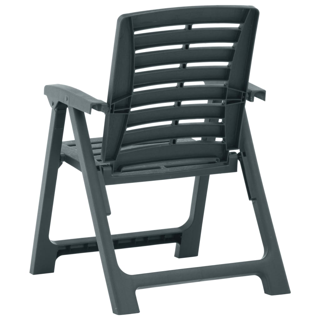 vidaXL Sodo kėdės, 2vnt., žalios spalvos, plastikas