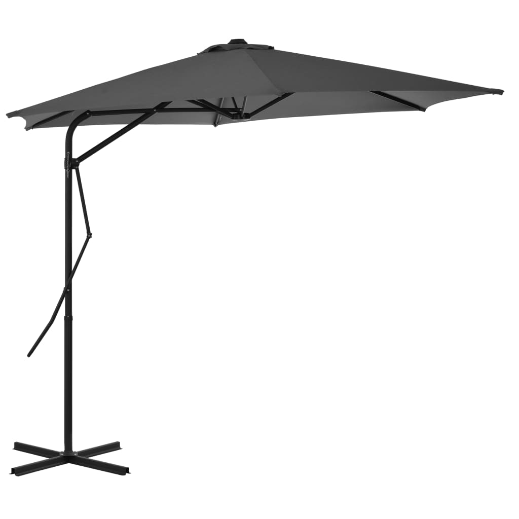 vidaXL Lauko skėtis su plieniniu stulpu, antr. sp., 300 cm