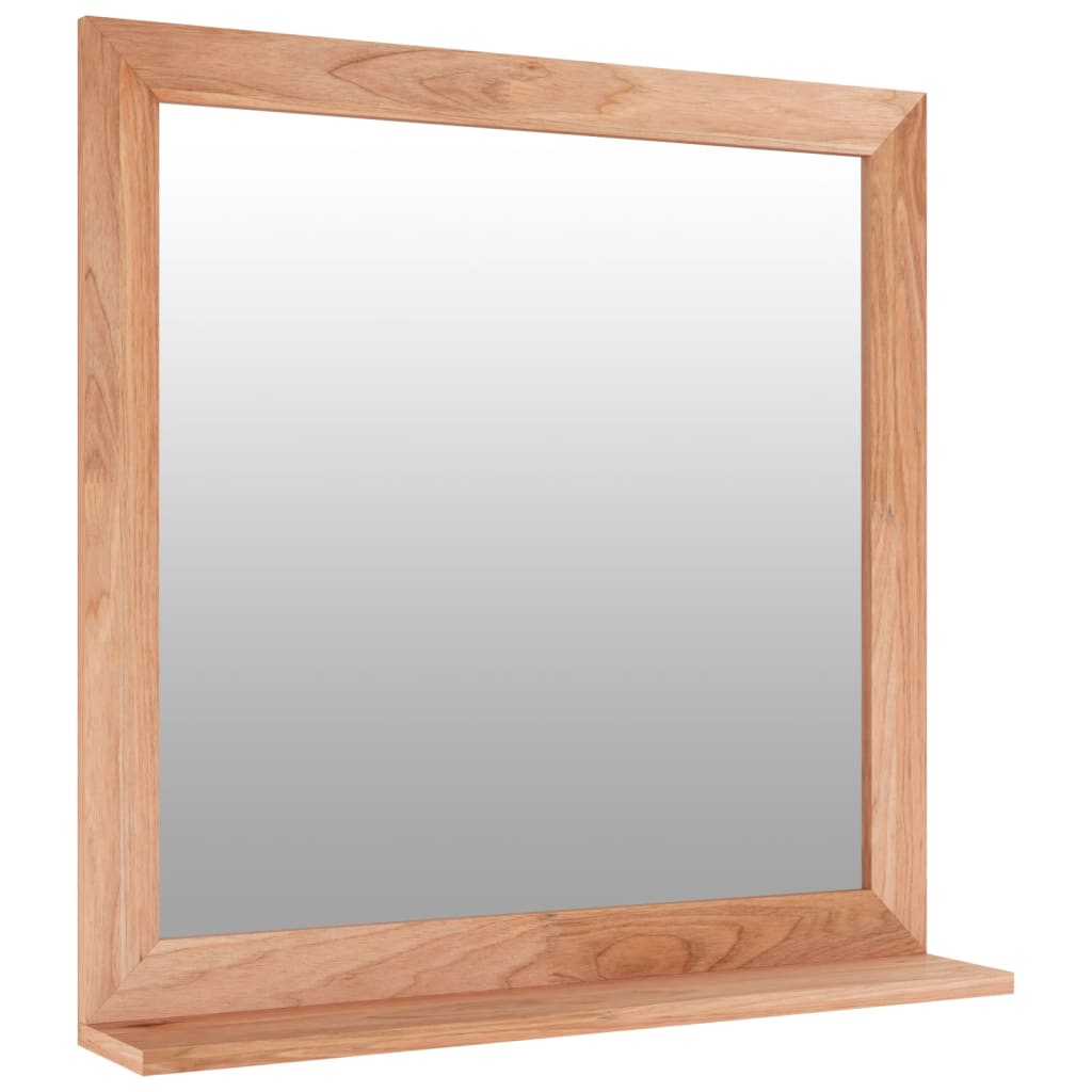 vidaXL Sieninis veidrodis, 55x55cm, riešutmedžio medienos masyvas