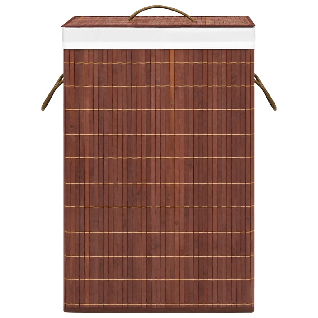 vidaXL Skalbinių krepšys, rudos spalvos, bambukas, 72l